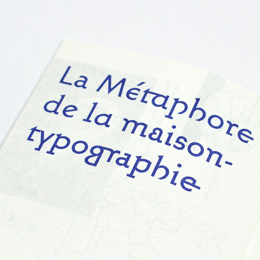 Gérard Blanchard La Métaphore de la maison typographie rencontres internationales de Lure x Jules Tirilly